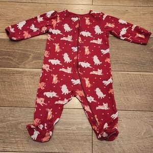 Wonder Nation Red and White Dinosaur Print Footies